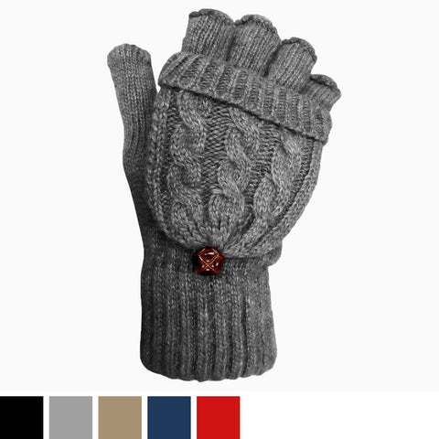 plain cable knit womens mittens