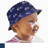 anchor print boys bucket hat