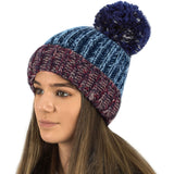 Unisex Mens Ladies Melange Colour Rib Knitted Winter Beanie Hat