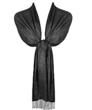 Glitter Sparkle Evening Shawl with Tassel Finishing