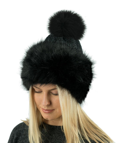 black fleece lined beanie
