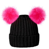 black pink kids hats for winter