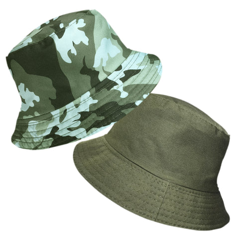 Camoflage 2 In 1 Reversible 100% Cotton Bucket Hat