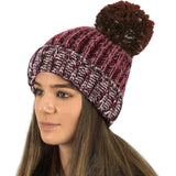Unisex Mens Ladies Melange Colour Rib Knitted Winter Beanie Hat