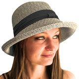 Adjustable Roll Brim Trilby Summer Hat