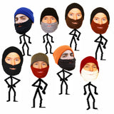 Mens Fun Warm Fuzz Face Beard Beanie Hat