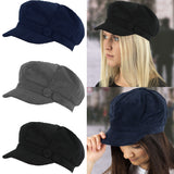 Plain Corduroy Baker Boy Newsboy Peaked Cap