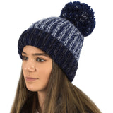 Unisex Mens Ladies Melange Colour Rib Knitted Winter Beanie Hat