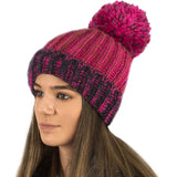 Unisex Mens Ladies Melange Colour Rib Knitted Winter Beanie Hat