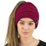 burgundy hat ponytail hole