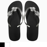 black and white flip flops women