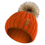 Orange winter bobble hat