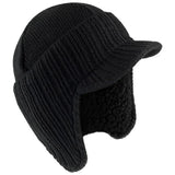 winter hat store - black beanie hat with ear flaps