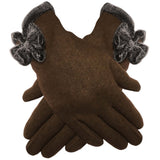 womens dressy winter gloves with bow trim