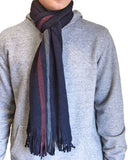 navy stripe mens winter neck scarf