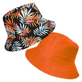 Reversible Palm Print Festival Cotton Bucket Hat