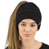 womens black ponytail hat for sale