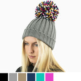 ribbed winter beanie hat for women