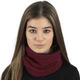 mens womens burgundy fleece snood uk