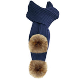 navy pom pom scarf uk