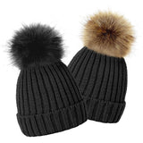black cute winter hats - bobble hat black
