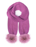 pink double pom pom scarf