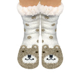 Fun Super Soft Animal Fleece Lined Bed Slipper Socks
