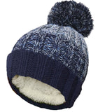navy fleece lined ski hat