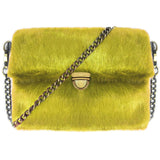 Plain Bold Bright Fluffy Faux Fur Over Shoulder Clutch Bag