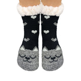 Fun Super Soft Animal Fleece Lined Bed Slipper Socks