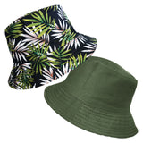 Reversible Palm Print Festival Cotton Bucket Hat