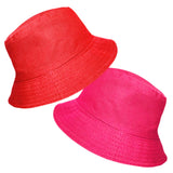 2 in 1 Plain Reversible Cotton Bucket Sun Hat