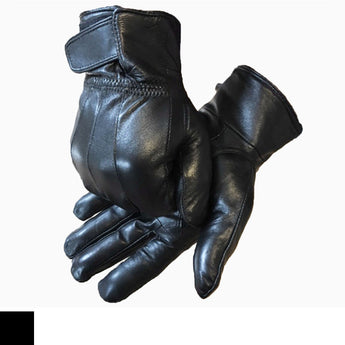 black means leather gloves with fur lining