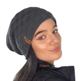 Unisex Textured Knit Slouch Beanie Hat