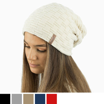 plain lined slouchy beanie for men and women