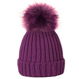 purple childrens knitted hat kids