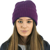 purple thinsulate knitted beanie hat