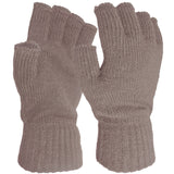 womens fingerless gloves brown