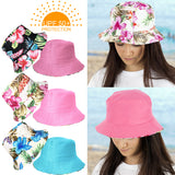 Cotton Retro Floral Reversible Bush Bucket Sun Hat