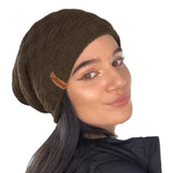 Unisex Textured Knit Slouch Beanie Hat