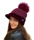 pom pom beanie burgundy