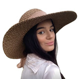 Wide Brimmed Floppy Straw Sun Hat