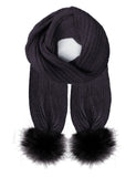 pom pom scarf black