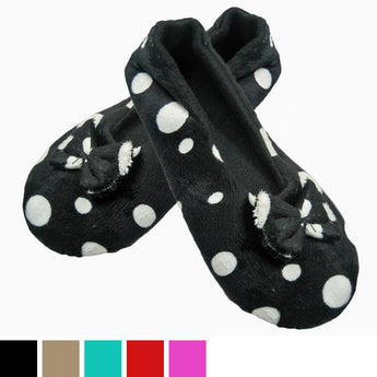 two tone spotty ballerina slippers for women