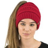 red womens ponytail hat pattern free