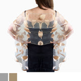 leaf print evening shawl wraps