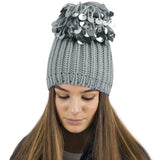 light grey womens fashionable beanie hats