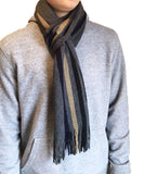 grey men's winter neck scarf