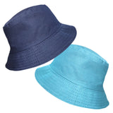 2 in 1 Plain Reversible Cotton Bucket Sun Hat