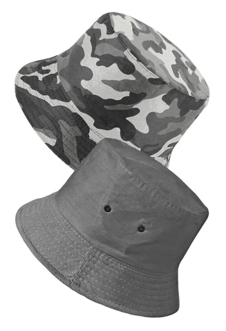 grey camouflage bucket hat